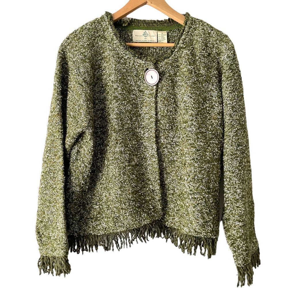 design options philip jane gordon green sweater cardigan size XL